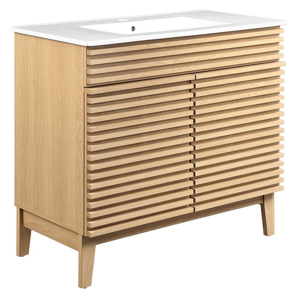 Modway - Render 36in Bathroom Vanity - EEI-4437-OAK-WHI veiw 1