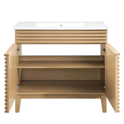 Modway - Render 36in Bathroom Vanity - EEI-4437-OAK-WHI veiw 4