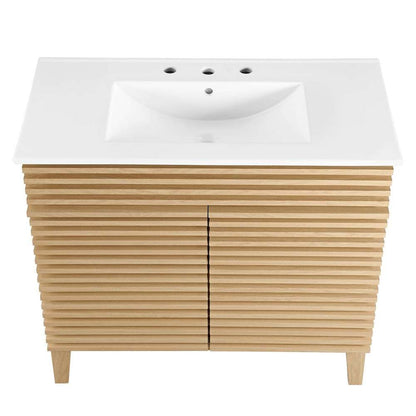 Modway - Render 36in Bathroom Vanity - EEI-4437-OAK-WHI veiw 6