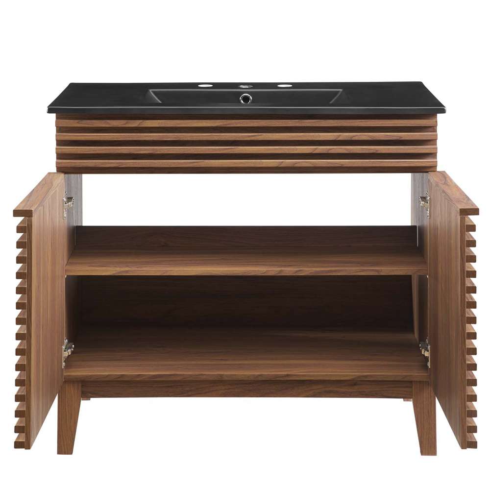 Modway - Render 36in Bathroom Vanity - EEI-5396-WAL-BLK veiw 5