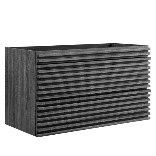 Modway - Render 36in Wall-Mount Bathroom Vanity Cabinet (Sink Basin Not Included) in Charcoal - EEI-4339-CHA veiw 1