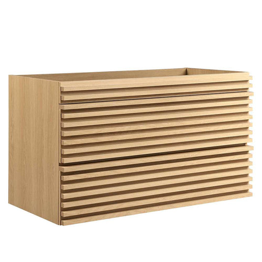 Modway - Render 36in Wall-Mount Bathroom Vanity Cabinet (Sink Basin Not Included) in Oak - EEI-4339-OAK veiw 1