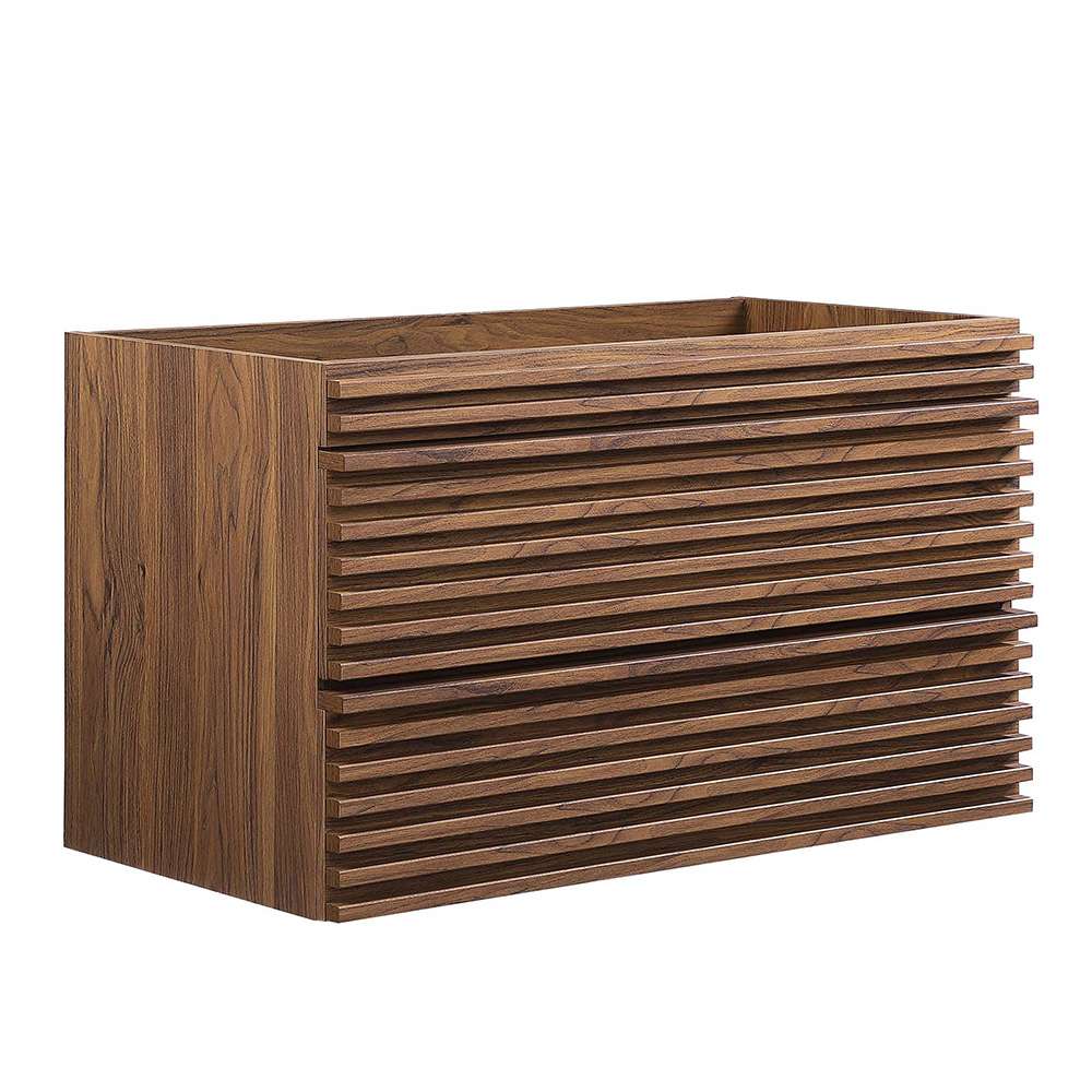 Modway - Render 36in Wall-Mount Bathroom Vanity Cabinet (Sink Basin Not Included) in Walnut - EEI-4339-WAL veiw 1