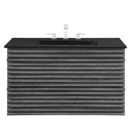 Modway - Render 36in Wall-Mount Bathroom Vanity - EEI-5395-CHA-BLK veiw 3