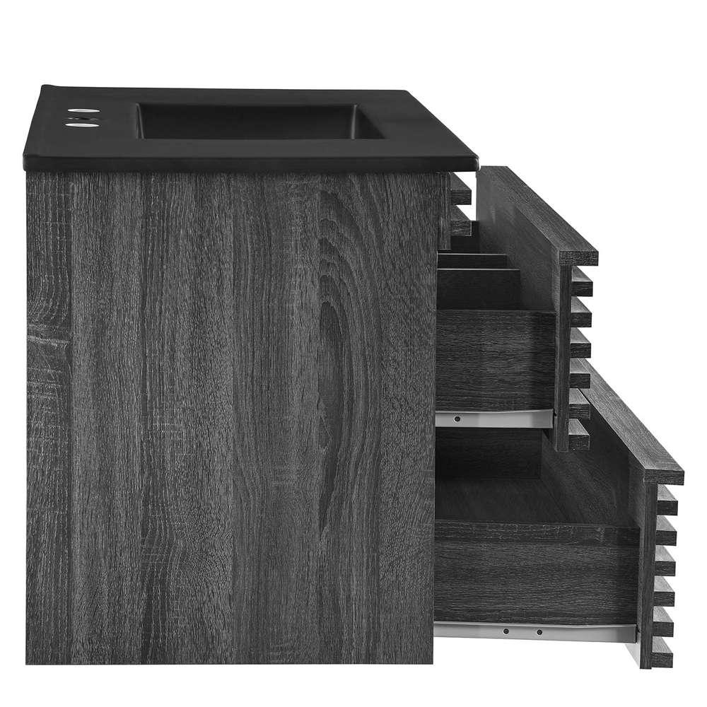 Modway - Render 36in Wall-Mount Bathroom Vanity - EEI-5395-CHA-BLK veiw 5