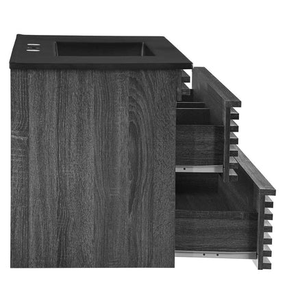 Modway - Render 36in Wall-Mount Bathroom Vanity - EEI-5395-CHA-BLK veiw 5