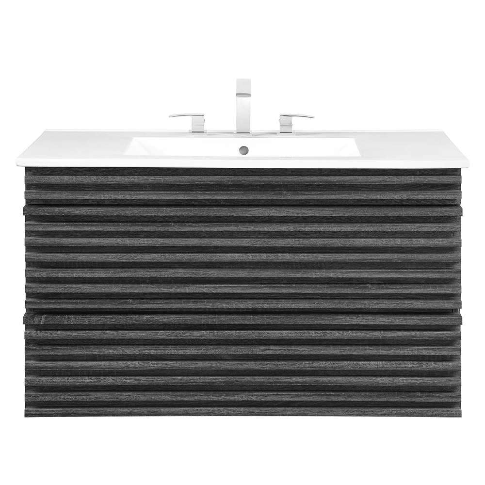 Modway - Render 36in Wall-Mount Bathroom Vanity - EEI-4436-CHA-WHI veiw 3