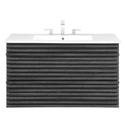 Modway - Render 36in Wall-Mount Bathroom Vanity - EEI-4436-CHA-WHI veiw 3