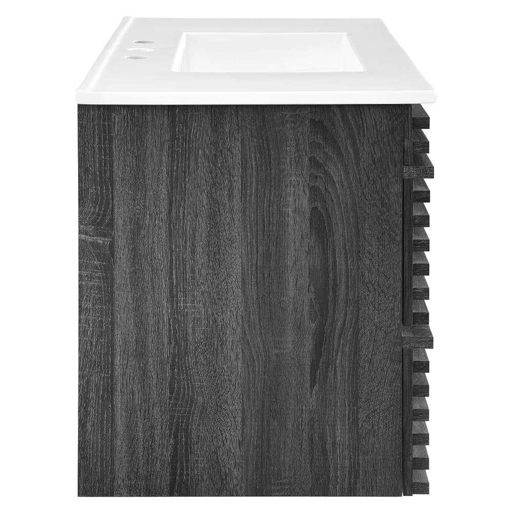 Modway - Render 36in Wall-Mount Bathroom Vanity - EEI-4436-CHA-WHI veiw 4