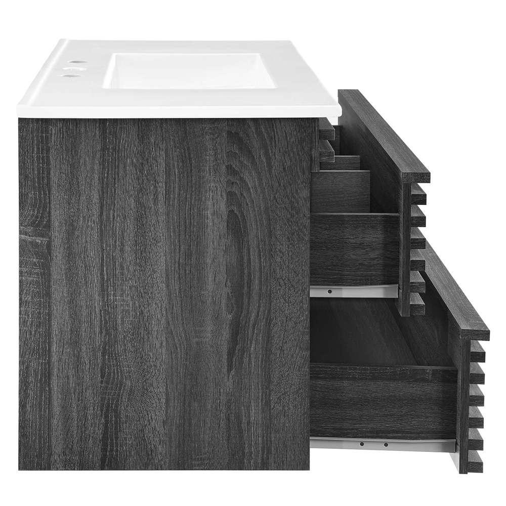 Modway - Render 36in Wall-Mount Bathroom Vanity - EEI-4436-CHA-WHI veiw 5