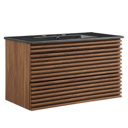 Modway - Render 36in Wall-Mount Bathroom Vanity - EEI-5395-WAL-BLK veiw 1