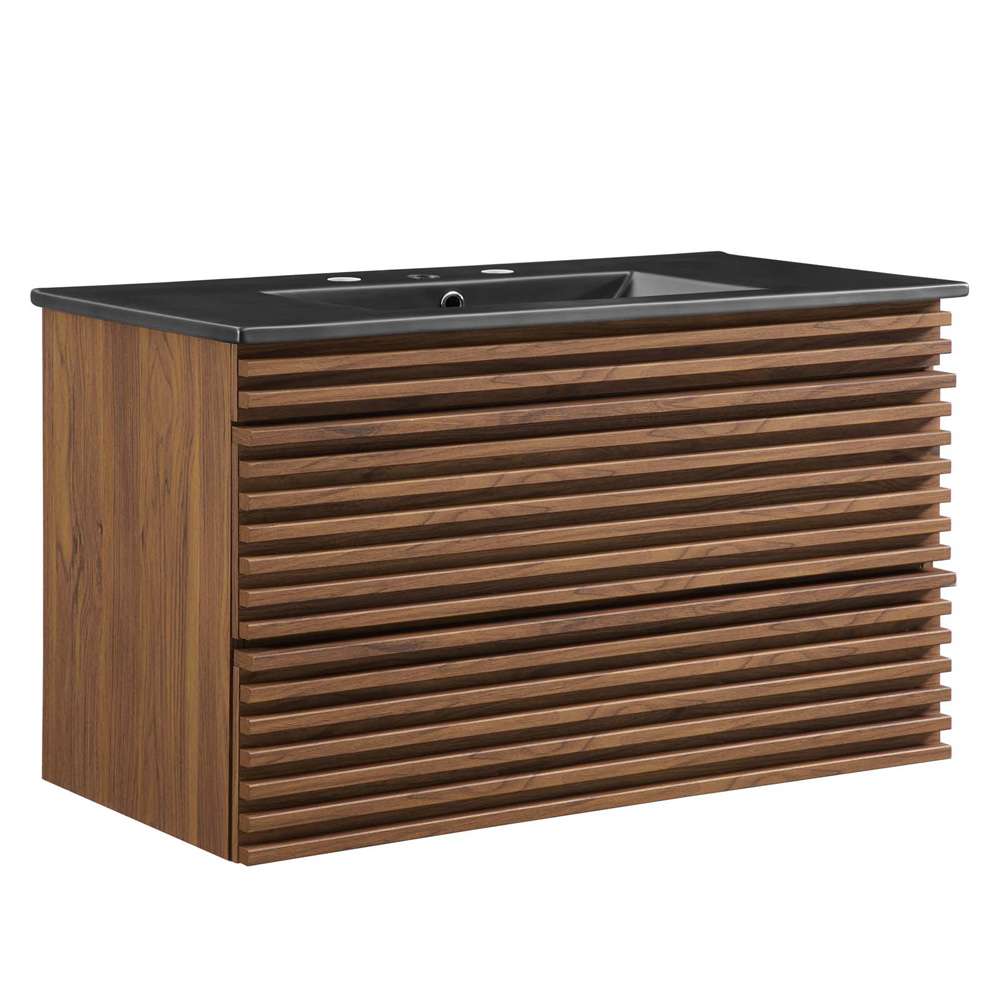 Modway - Render 36in Wall-Mount Bathroom Vanity - EEI-5395-WAL-BLK veiw 2