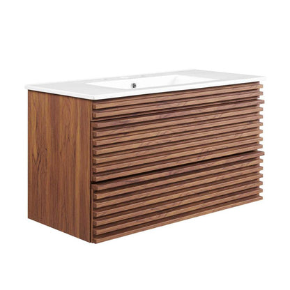 Modway - Render 36in Wall-Mount Bathroom Vanity - EEI-4436-WAL-WHI veiw 2
