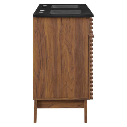 Modway - Render 48in Double Sink Bathroom Vanity in Walnut Black - EEI-5381-WAL-BLK veiw 6