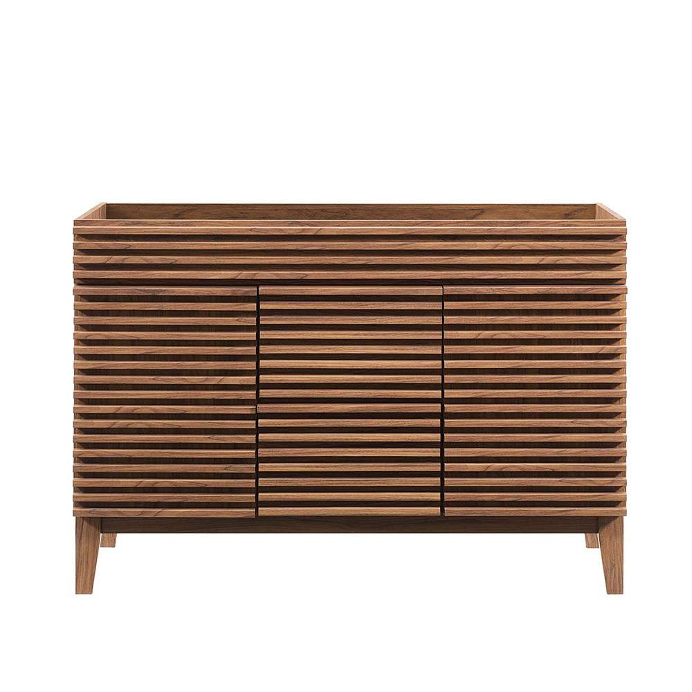 Modway - Render 48in Double Sink Compatible (Not Included) Bathroom Vanity Cabinet in Walnut - EEI-4342-WAL veiw 1