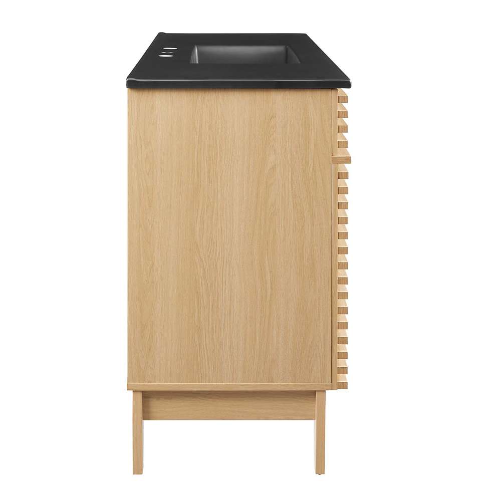 Modway - Render 48in Single Sink Bathroom Vanity - EEI-5398-OAK-BLK veiw 3