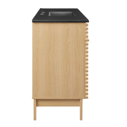 Modway - Render 48in Single Sink Bathroom Vanity - EEI-5398-OAK-BLK veiw 3