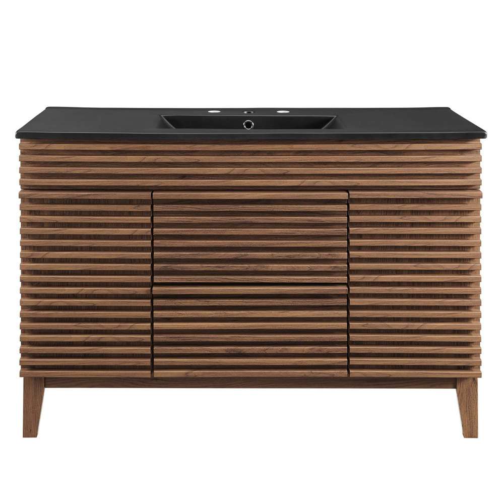 Modway - Render 48in Single Sink Bathroom Vanity - EEI-5398-WAL-BLK veiw 5