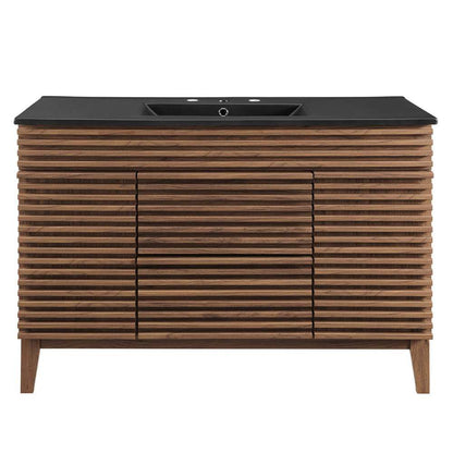 Modway - Render 48in Single Sink Bathroom Vanity - EEI-5398-WAL-BLK veiw 5