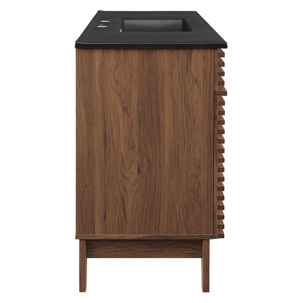 Modway - Render 48in Single Sink Bathroom Vanity - EEI-5398-WAL-BLK veiw 6