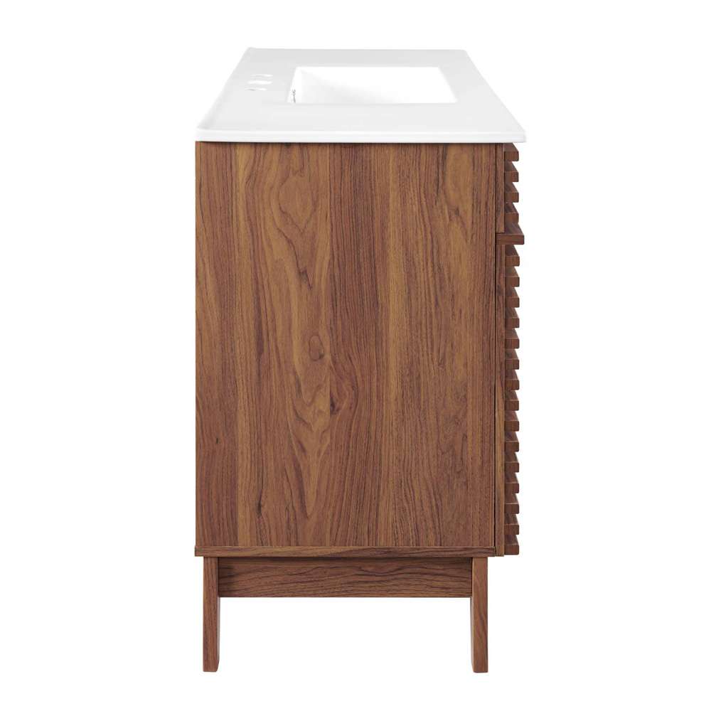 Modway - Render 48in Single Sink Bathroom Vanity - EEI-4439-WAL-WHI veiw 3