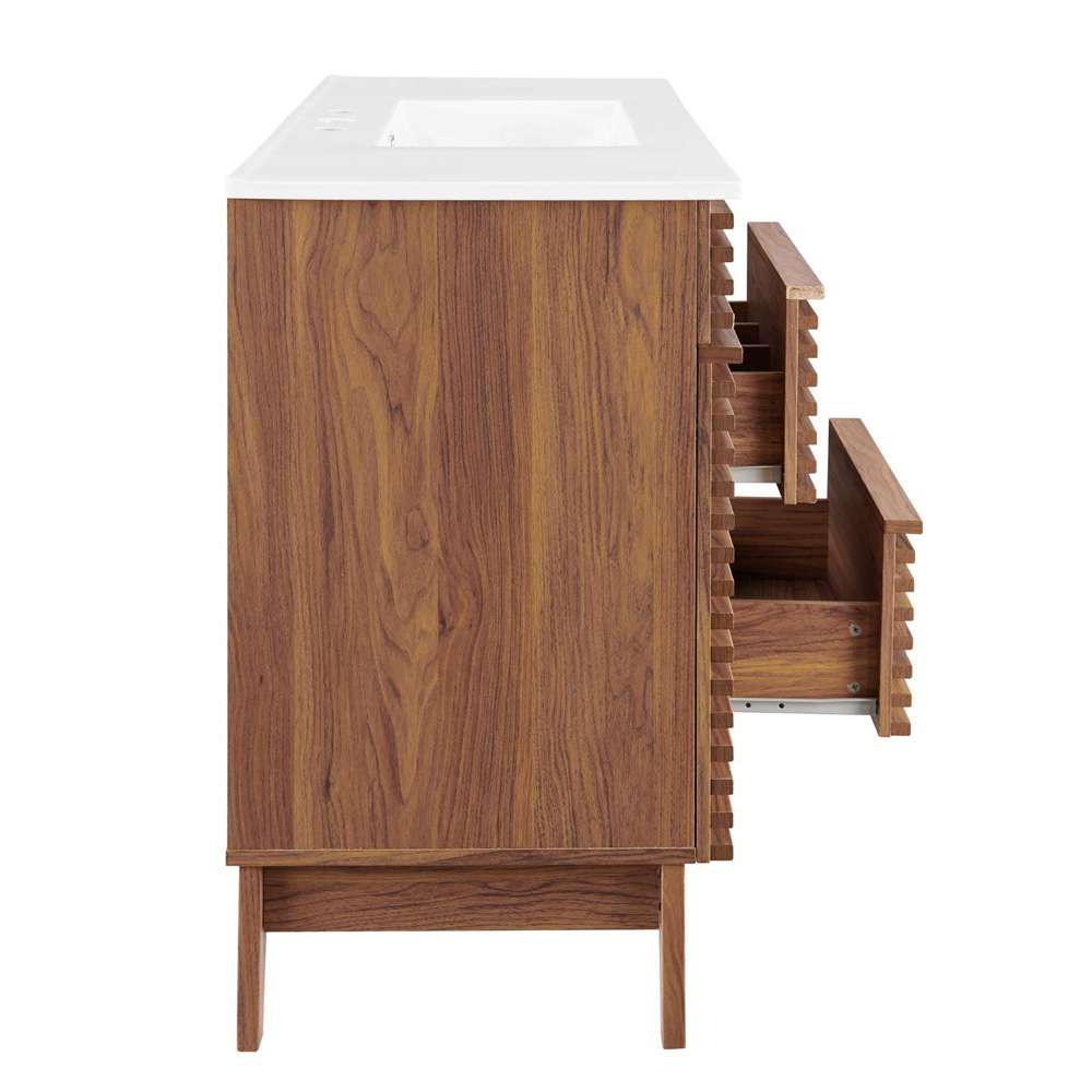 Modway - Render 48in Single Sink Bathroom Vanity - EEI-4439-WAL-WHI veiw 4