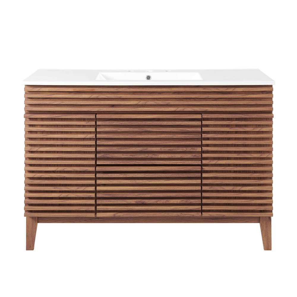 Modway - Render 48in Single Sink Bathroom Vanity - EEI-4439-WAL-WHI veiw 5