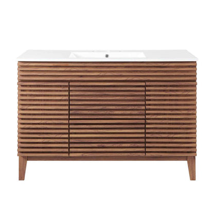 Modway - Render 48in Single Sink Bathroom Vanity - EEI-4439-WAL-WHI veiw 5