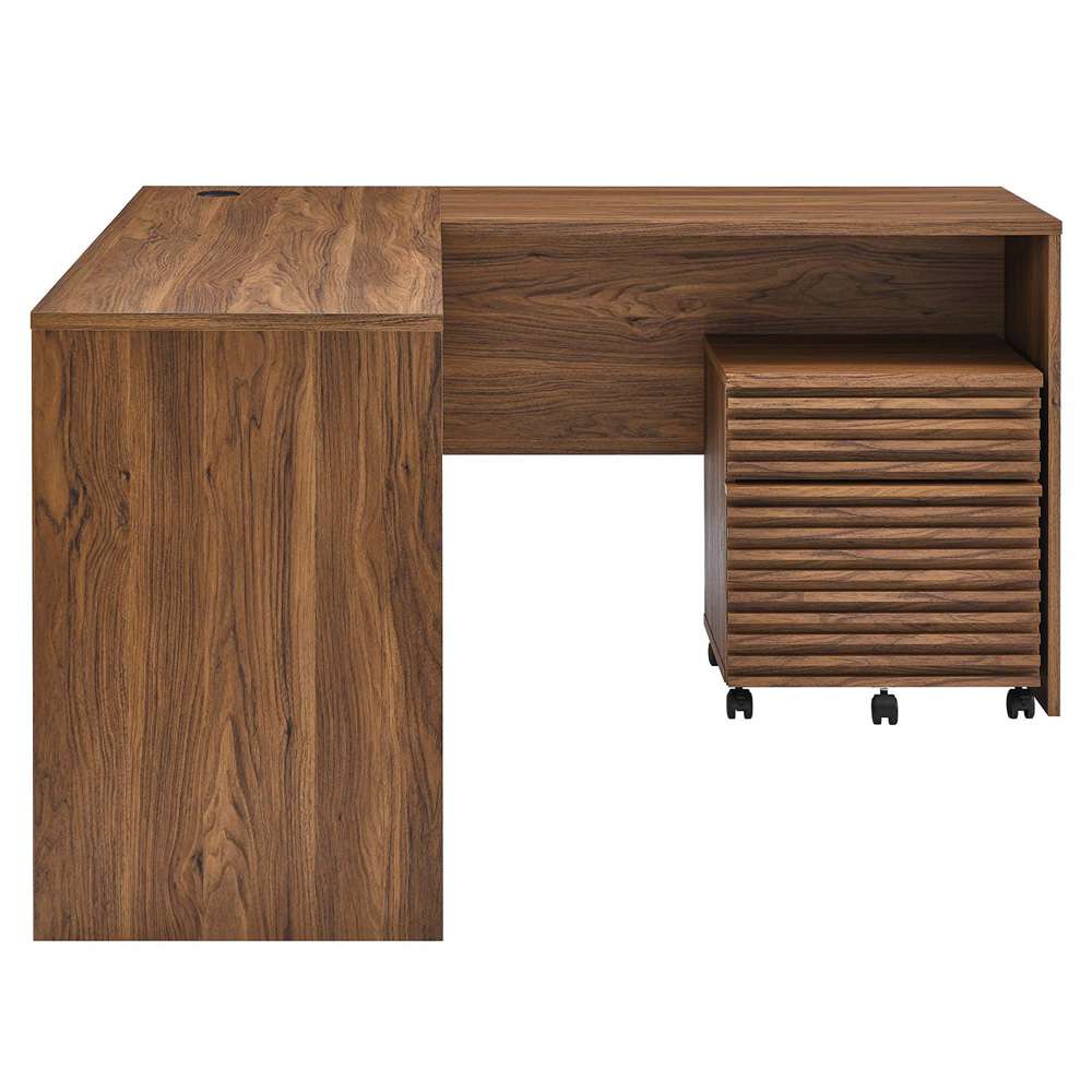 Modway - Render Wood Desk and File Cabinet Set - EEI-5821-WAL veiw 2