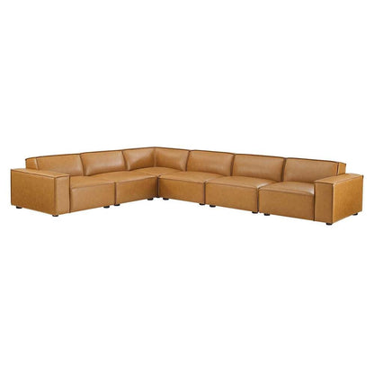 Modway - Restore 6-Piece Vegan Leather Sectional Sofa in Tan - EEI-4715-TAN veiw 2