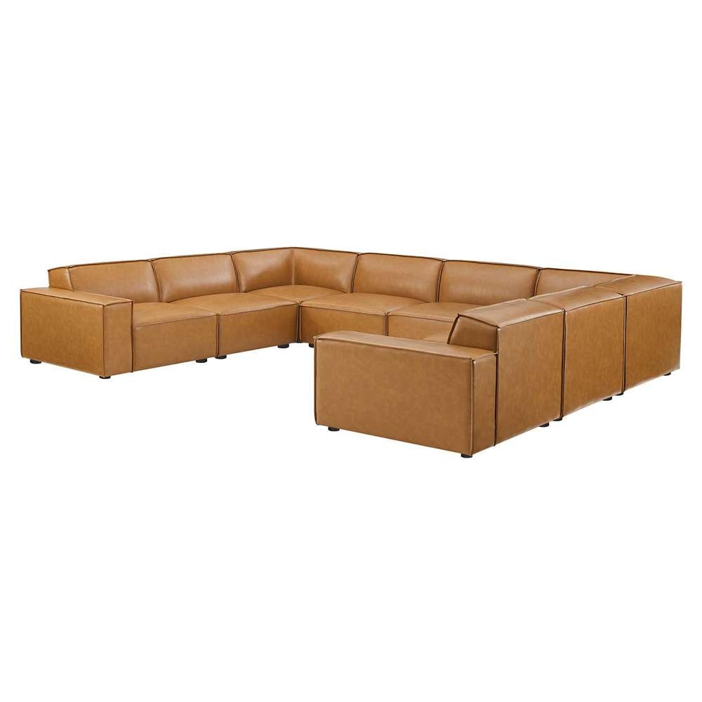 Modway - Restore 8-Piece Vegan Leather Sectional Sofa - EEI-4717-TAN veiw 2
