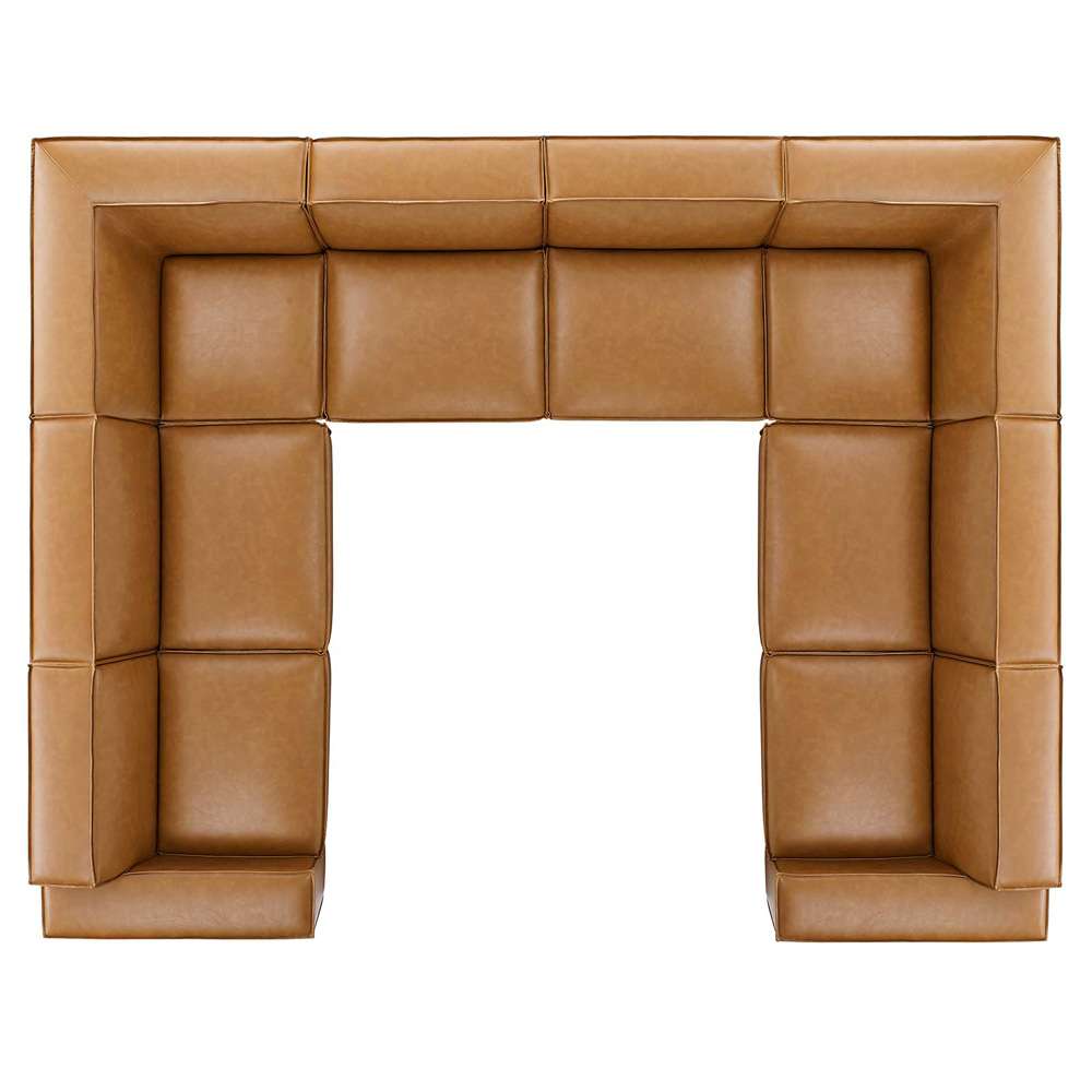 Modway - Restore 8-Piece Vegan Leather Sectional Sofa - EEI-4717-TAN veiw 3