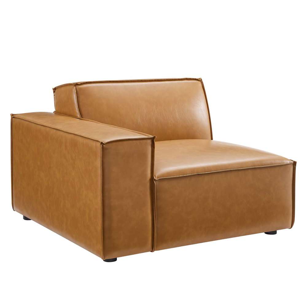 Modway - Restore Left-Arm Vegan Leather Sectional Sofa Chair - EEI-4492-TAN veiw 2