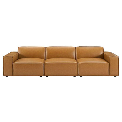 Modway - Restore Vegan Leather 3-Piece Sofa - EEI-4708-TAN veiw 3
