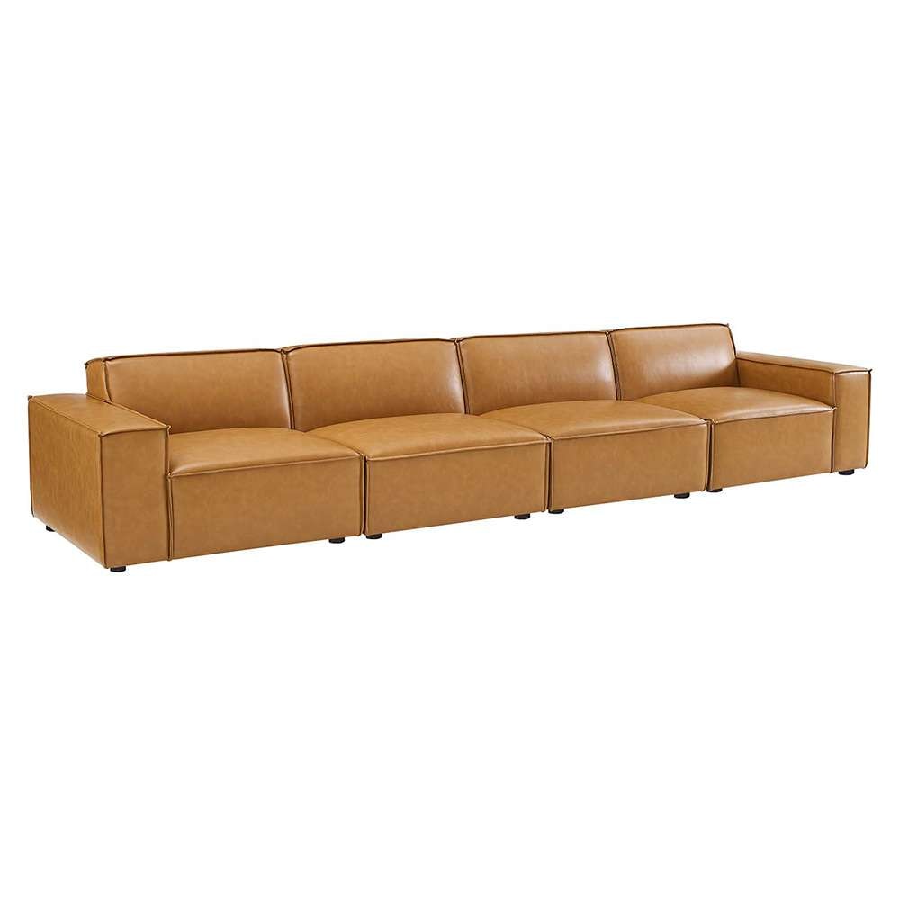 Modway - Restore Vegan Leather 4-Piece Sofa in Tan - EEI-4710-TAN veiw 1