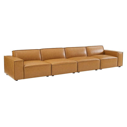 Modway - Restore Vegan Leather 4-Piece Sofa in Tan - EEI-4710-TAN veiw 1