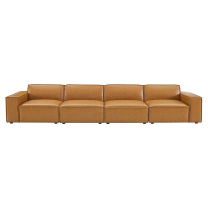 Modway - Restore Vegan Leather 4-Piece Sofa in Tan - EEI-4710-TAN veiw 3