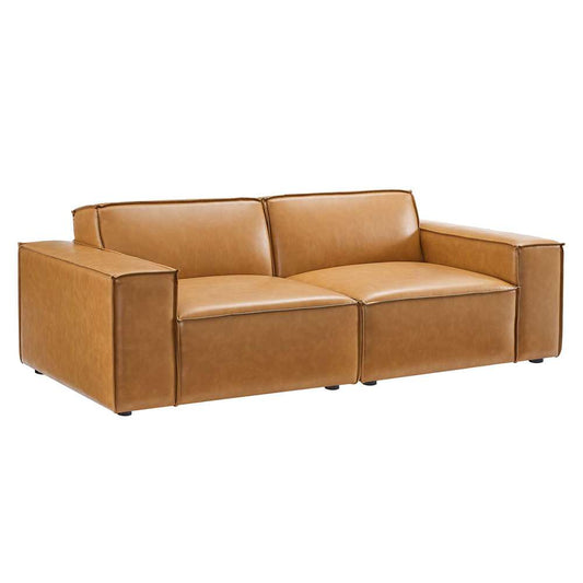 Modway - Restore Vegan Leather Loveseat - EEI-4707-TAN veiw 2