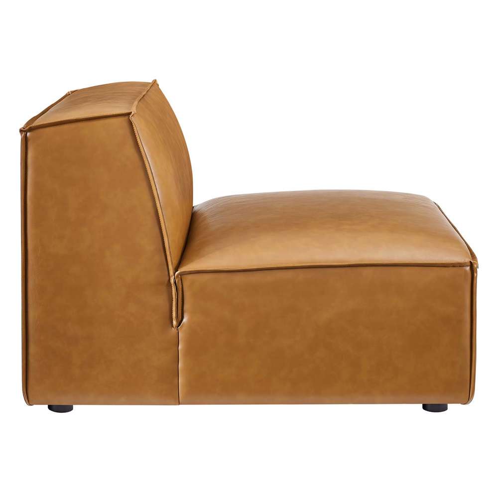 Modway - Restore Vegan Leather Sectional Sofa Armless Chair - EEI-4495-TAN veiw 3