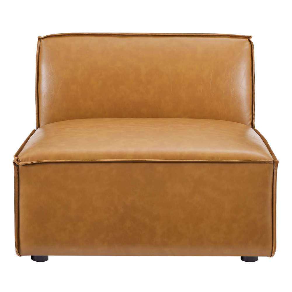 Modway - Restore Vegan Leather Sectional Sofa Armless Chair - EEI-4495-TAN veiw 5