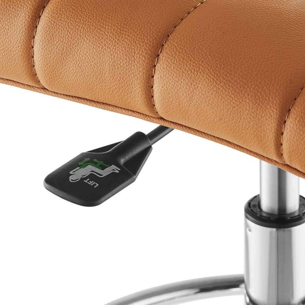 Modway - Ripple Armless Vegan Leather Drafting Chair - EEI-4980-SLV-TAN veiw 6