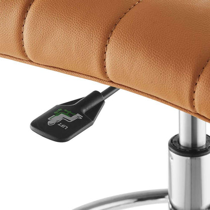 Modway - Ripple Armless Vegan Leather Drafting Chair - EEI-4980-SLV-TAN veiw 6
