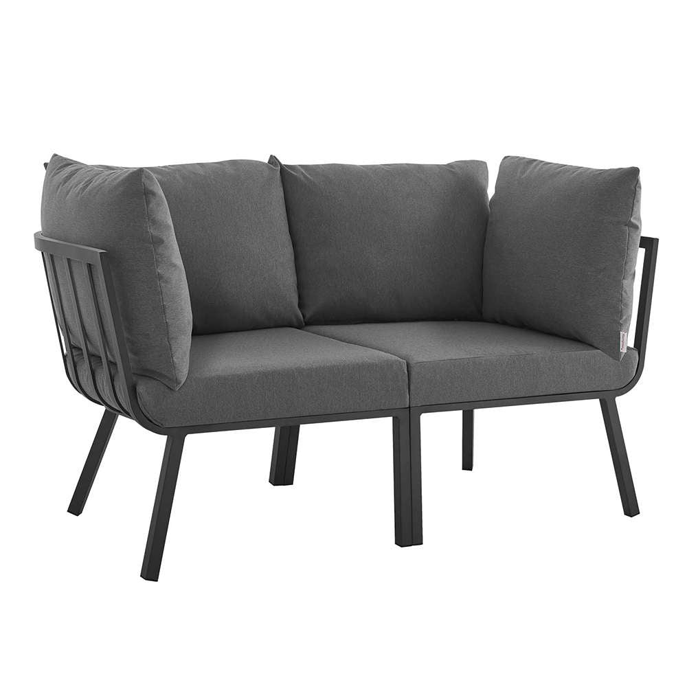 Modway - Riverside 2 Piece Outdoor Patio Aluminum Sectional Sofa Set - EEI-3781-SLA-CHA veiw 1