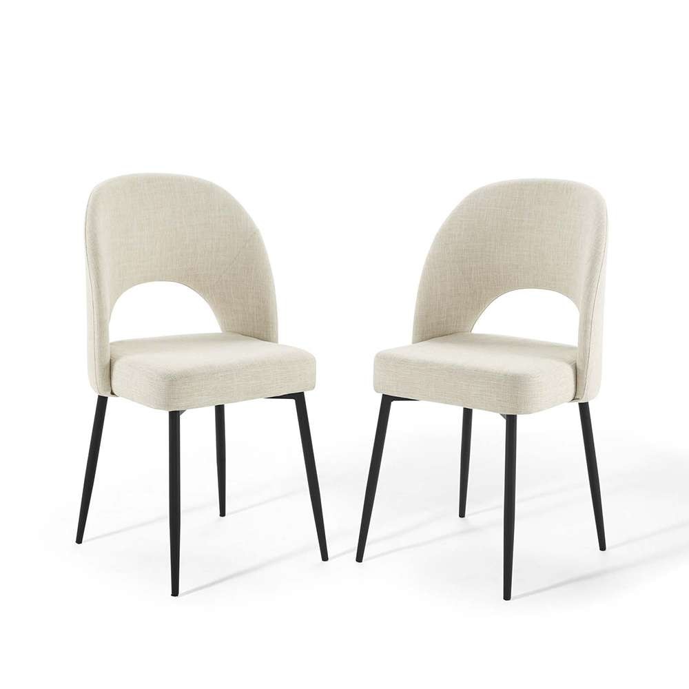 Modway - Rouse Dining Side Chair Upholstered Fabric (Set of 2) - EEI-4490-BLK-BEI veiw 1