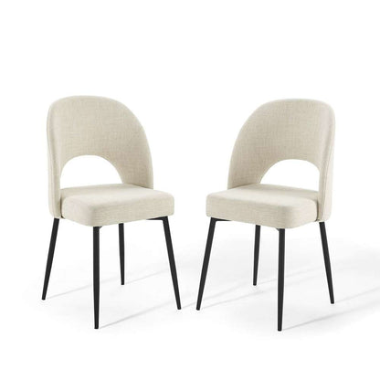 Modway - Rouse Dining Side Chair Upholstered Fabric (Set of 2) - EEI-4490-BLK-BEI veiw 1