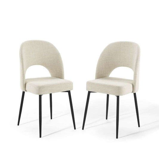 Modway - Rouse Dining Side Chair Upholstered Fabric (Set of 2) - EEI-4490-BLK-BEI veiw 1