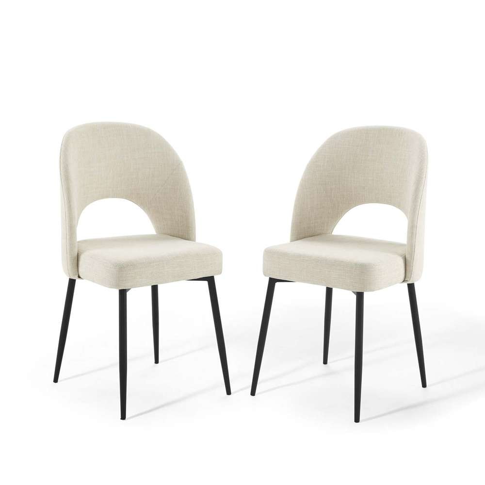 Modway - Rouse Dining Side Chair Upholstered Fabric (Set of 2) - EEI-4490-BLK-BEI veiw 2