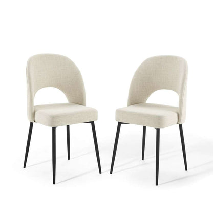 Modway - Rouse Dining Side Chair Upholstered Fabric (Set of 2) - EEI-4490-BLK-BEI veiw 2