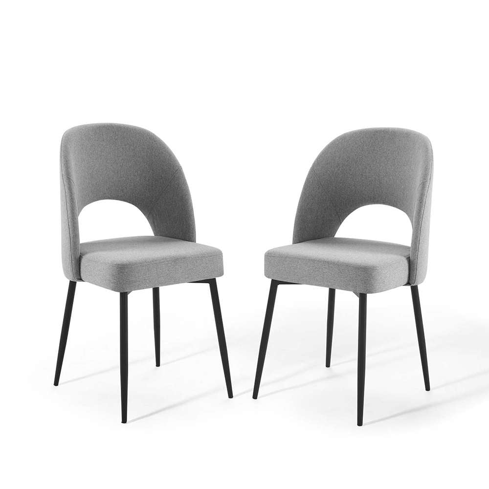 Modway - Rouse Dining Side Chair Upholstered Fabric (Set of 2) - EEI-4490-BLK-LGR veiw 1