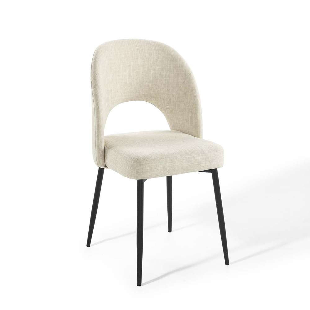 Modway - Rouse Upholstered Fabric Dining Side Chair - EEI-3801-BLK-BEI veiw 1